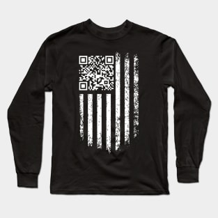 Trump Dance QR with America Flag Long Sleeve T-Shirt